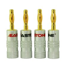 9 Beryllium copper leaf springs Silver plated High End Speaker Banana Plug Self Lock Audio Connector N0857S